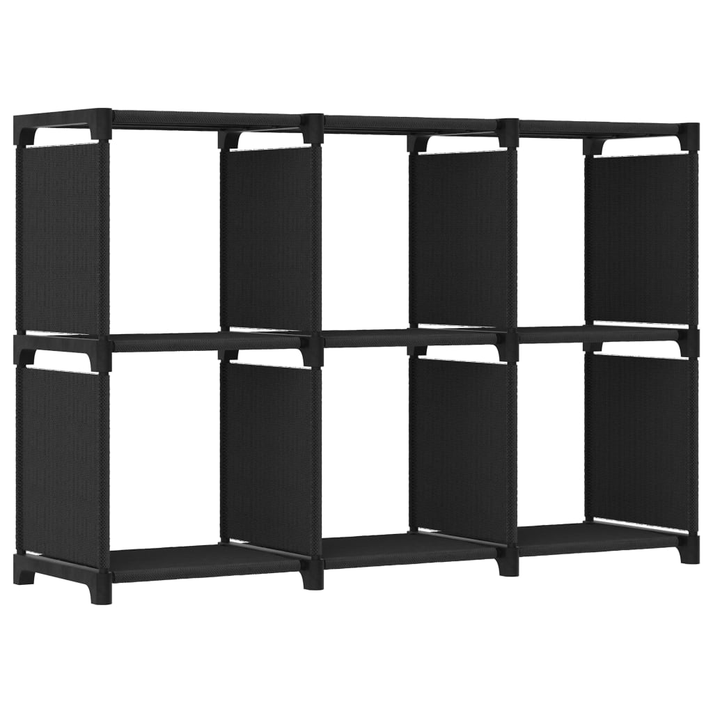 6 - Cube Display Shelf Black 103x30x72.5 cm Fabric - Bargainia.com - 