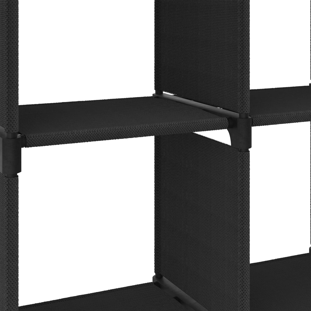6 - Cube Display Shelf Black 103x30x72.5 cm Fabric - Bargainia.com - 