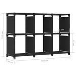 6 - Cube Display Shelf Black 103x30x72.5 cm Fabric - Bargainia.com - 