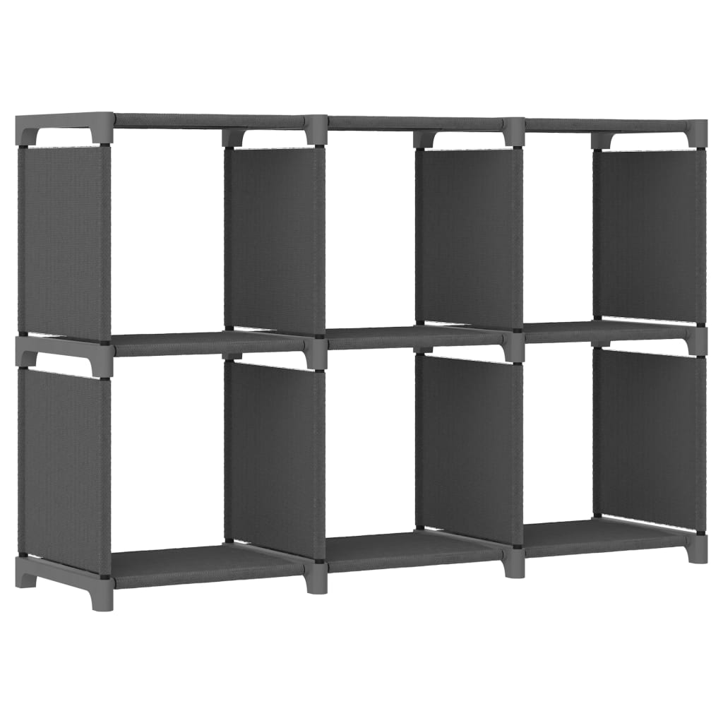 6 - Cube Display Shelf Grey 103x30x72.5 cm Fabric - Bargainia.com - 
