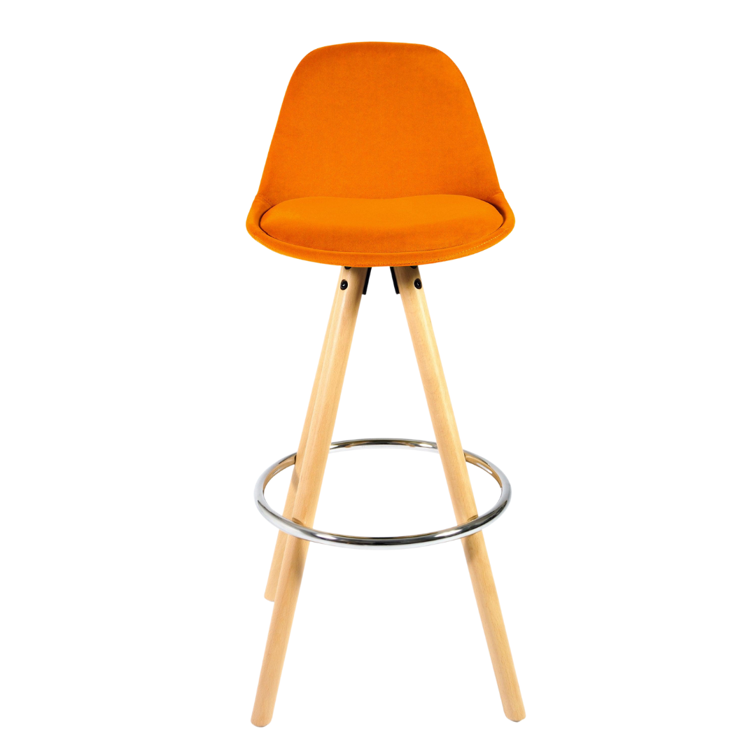 Barcelona Bar Stools Matte Velvet - Terracotta Orange Clearance Single