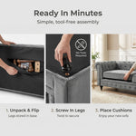 Canapé Chesterfield en velours gris