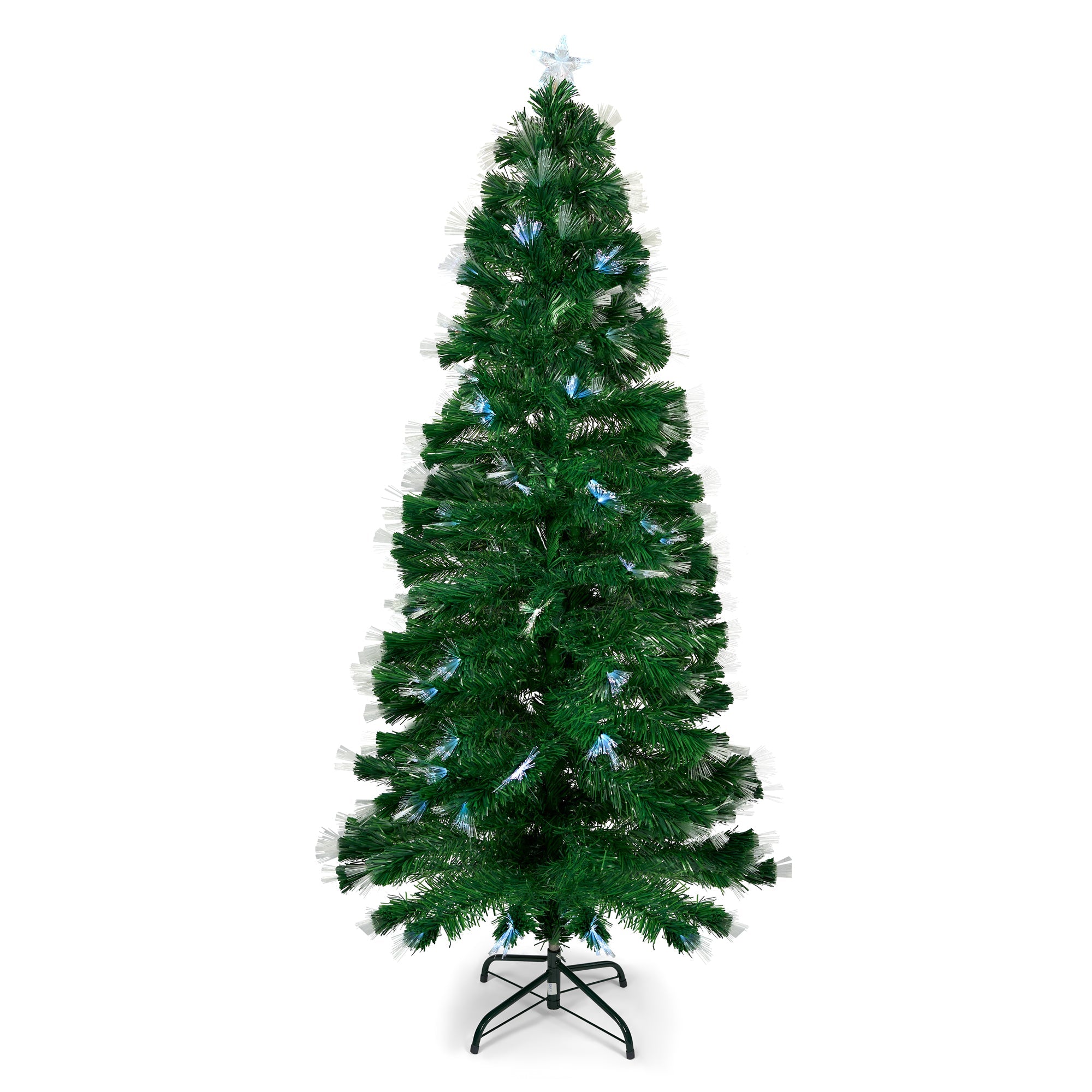 6FT Artificial Christmas Tree With Fibre Optics - Bargainia.com - 5056150211839 - 92277