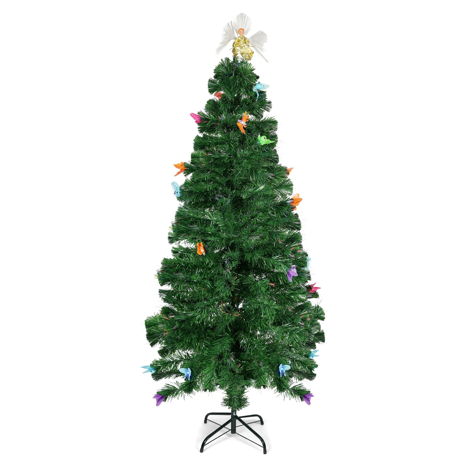 6FT Artificial Christmas Tree With Fibre Optics With Butterflies - Bargainia.com -  - 92279