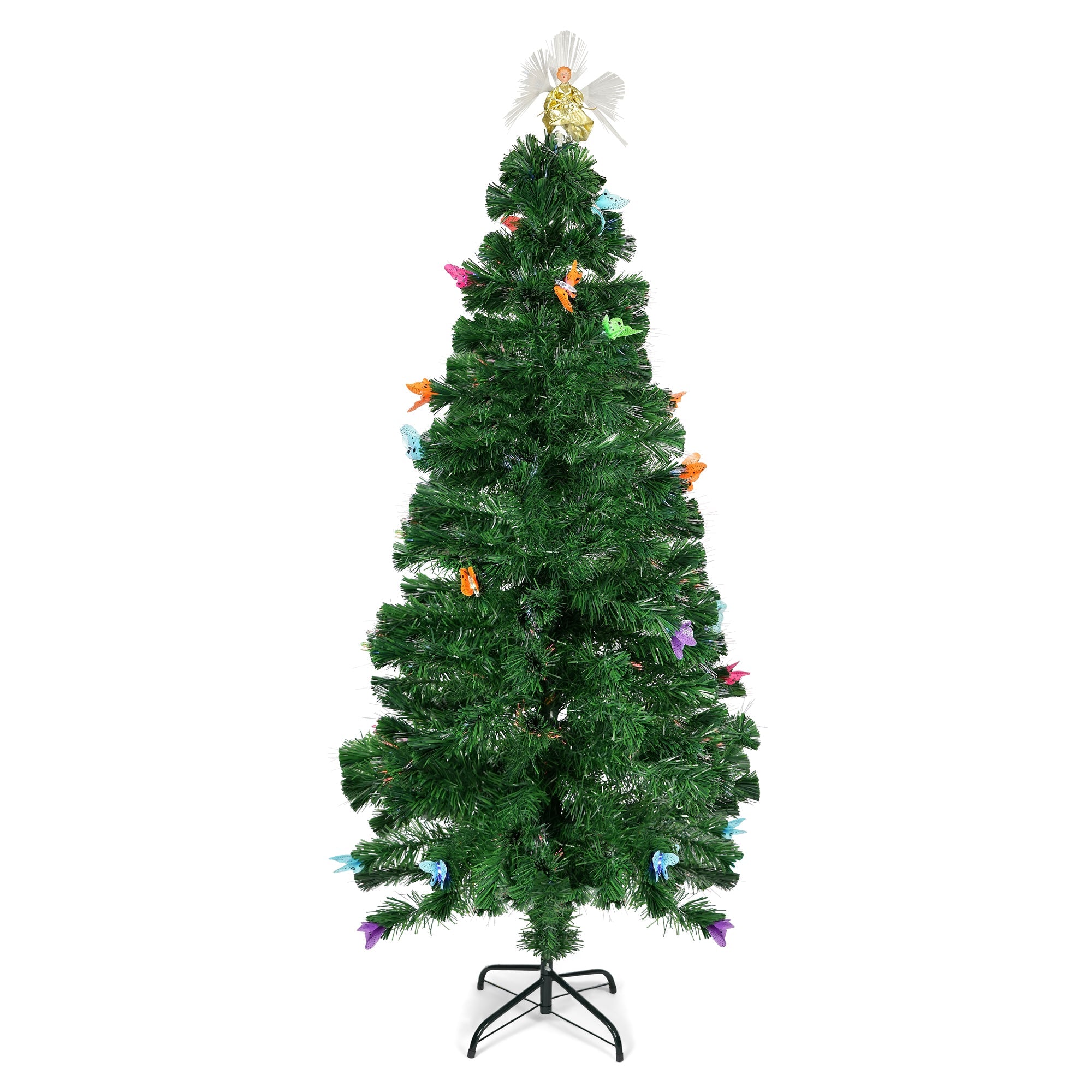 6FT Artificial Christmas Tree With Fibre Optics With Butterflies - Bargainia.com -  - 92279