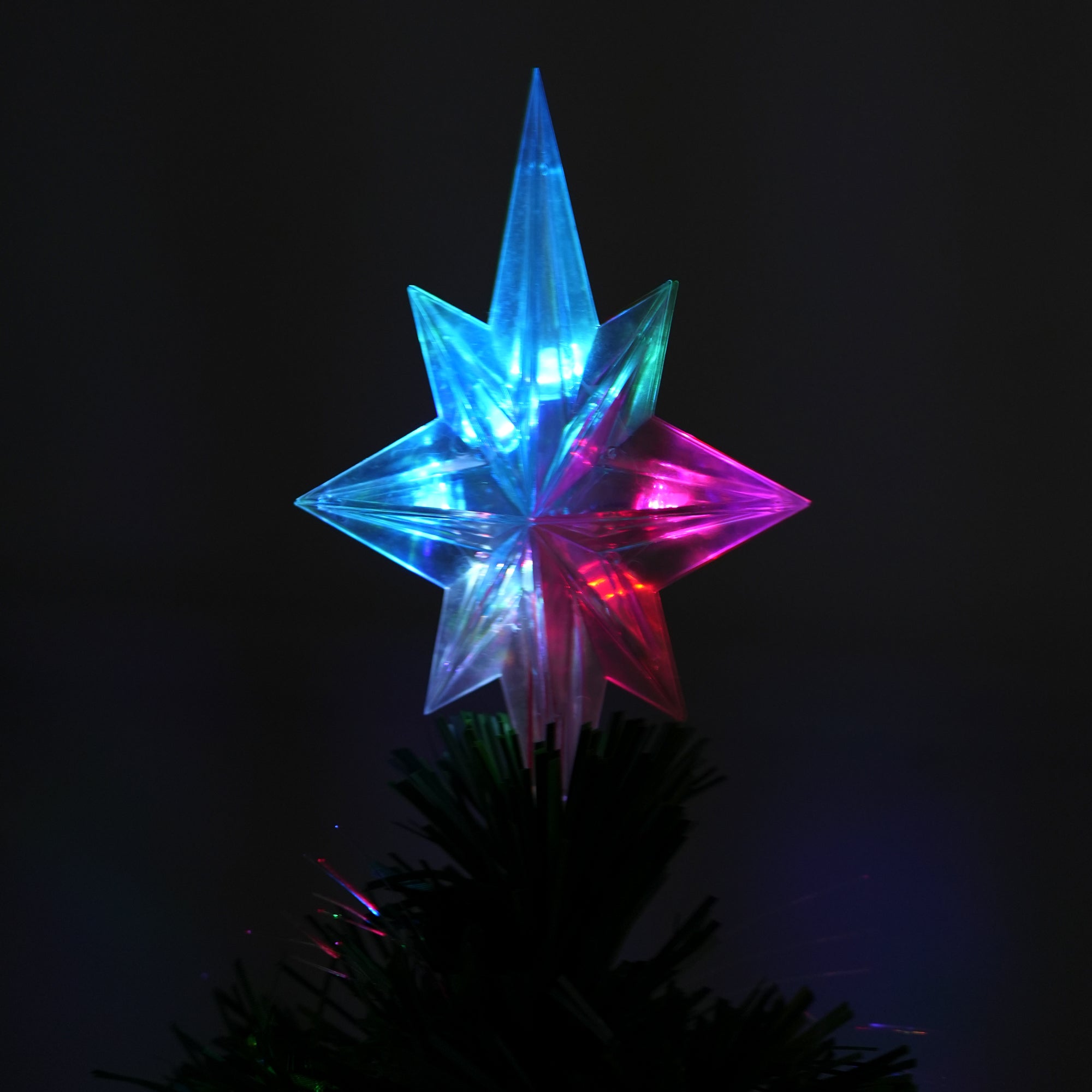 6FT Artificial Christmas Tree With Fibre Optics With Star - Bargainia.com - 5056150211860 - 92280