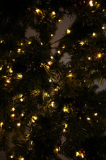 6FT Artificial Christmas Tree With Pine Cones & Red Berries Pre - Lit - Warm White LED Lights - Bargainia.com - 