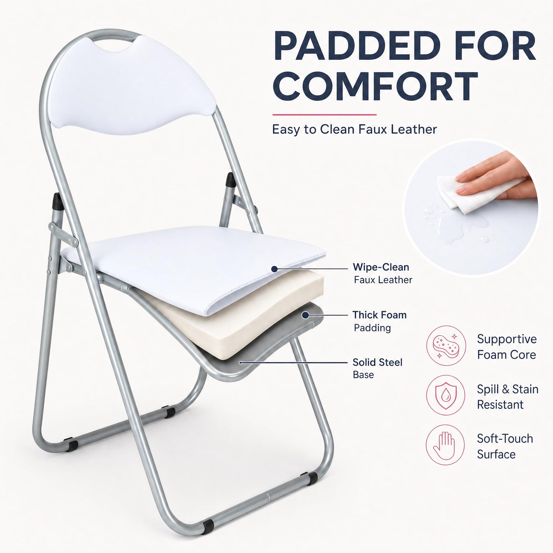 Bravich Candy Folding Chair - White