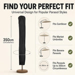 Housse de protection pour parasol de jardin Belavi, noire ou grise