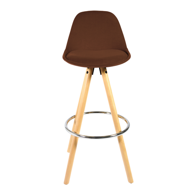 Barcelona Bar Stools Matte Velvet - Chocolate Brown Stools Clearance Single