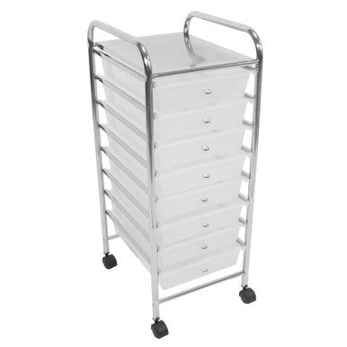 8 White Plastic Drawers Trolley - Bargainia.com - 5018705721842