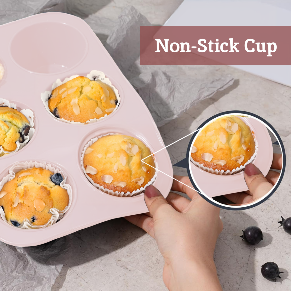 Zing Pastel Pink 6 Cup Muffin Mould