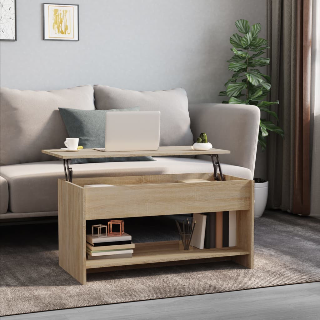 809650 vidaXL Coffee Table Sonoma Oak 102x50x52,5 cm Engineered Wood - Bargainia.com - 8720286970973 - 809650
