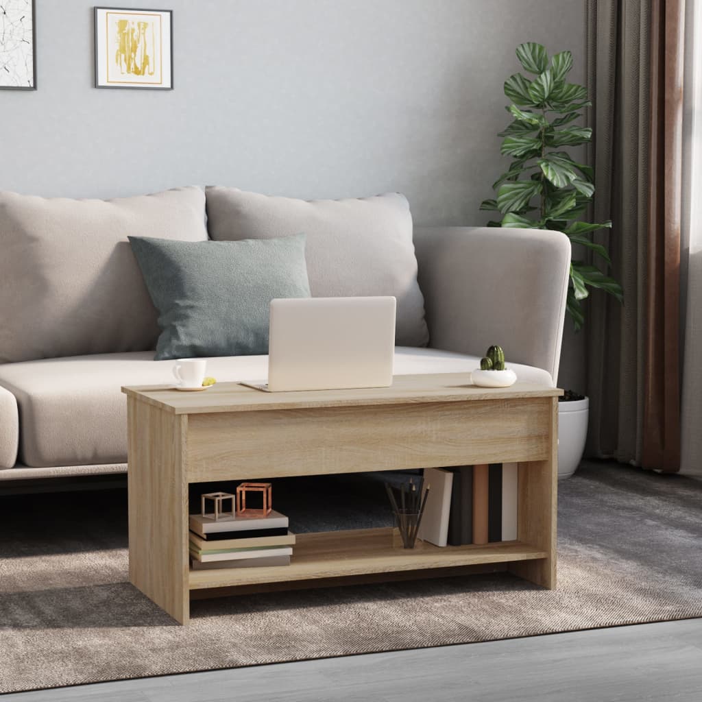 809650 vidaXL Coffee Table Sonoma Oak 102x50x52,5 cm Engineered Wood - Bargainia.com - 8720286970973 - 809650