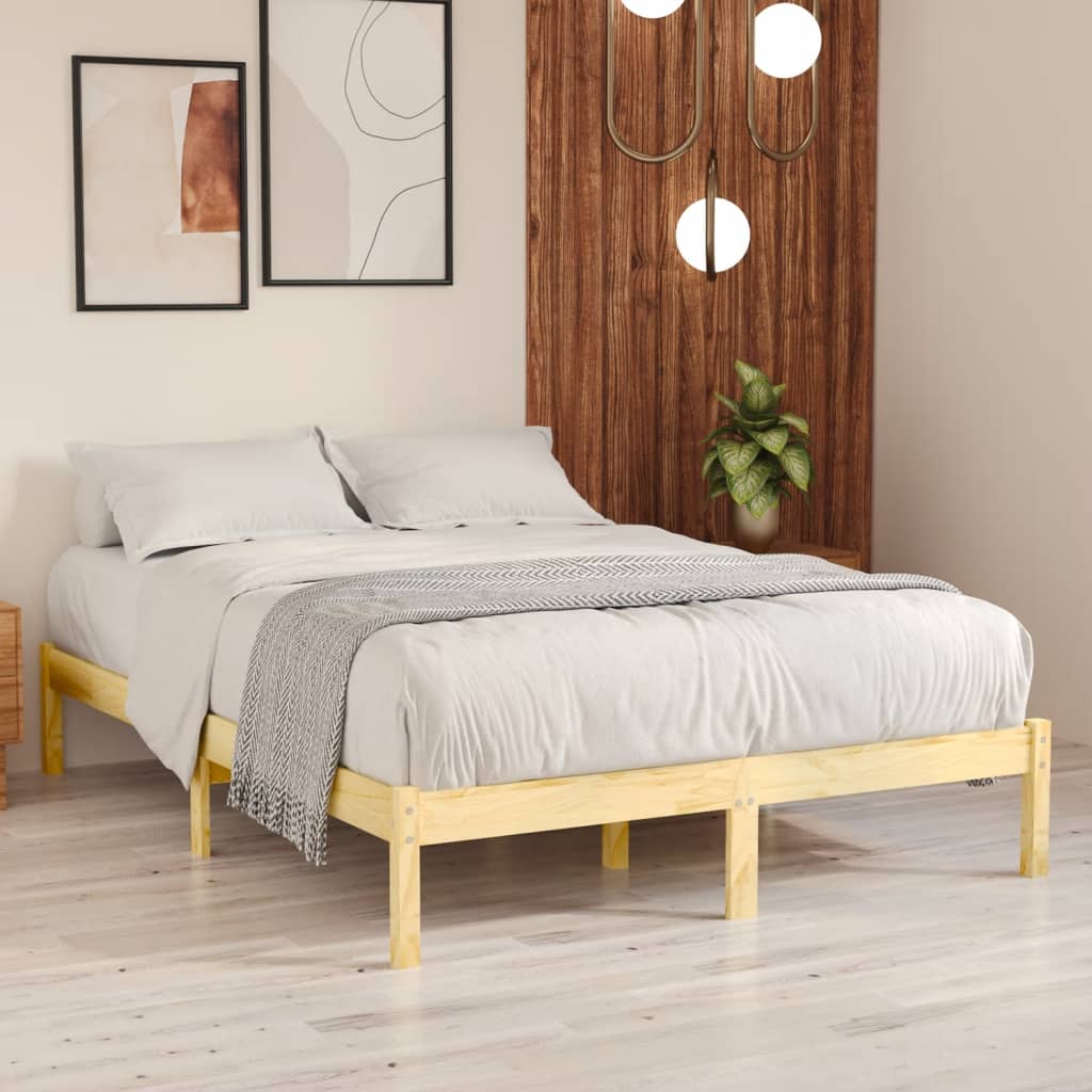 809997 vidaXL Bed Frame without Mattress Solid Wood 140x190 cm - Bargainia.com - 8720286762233 - 809997