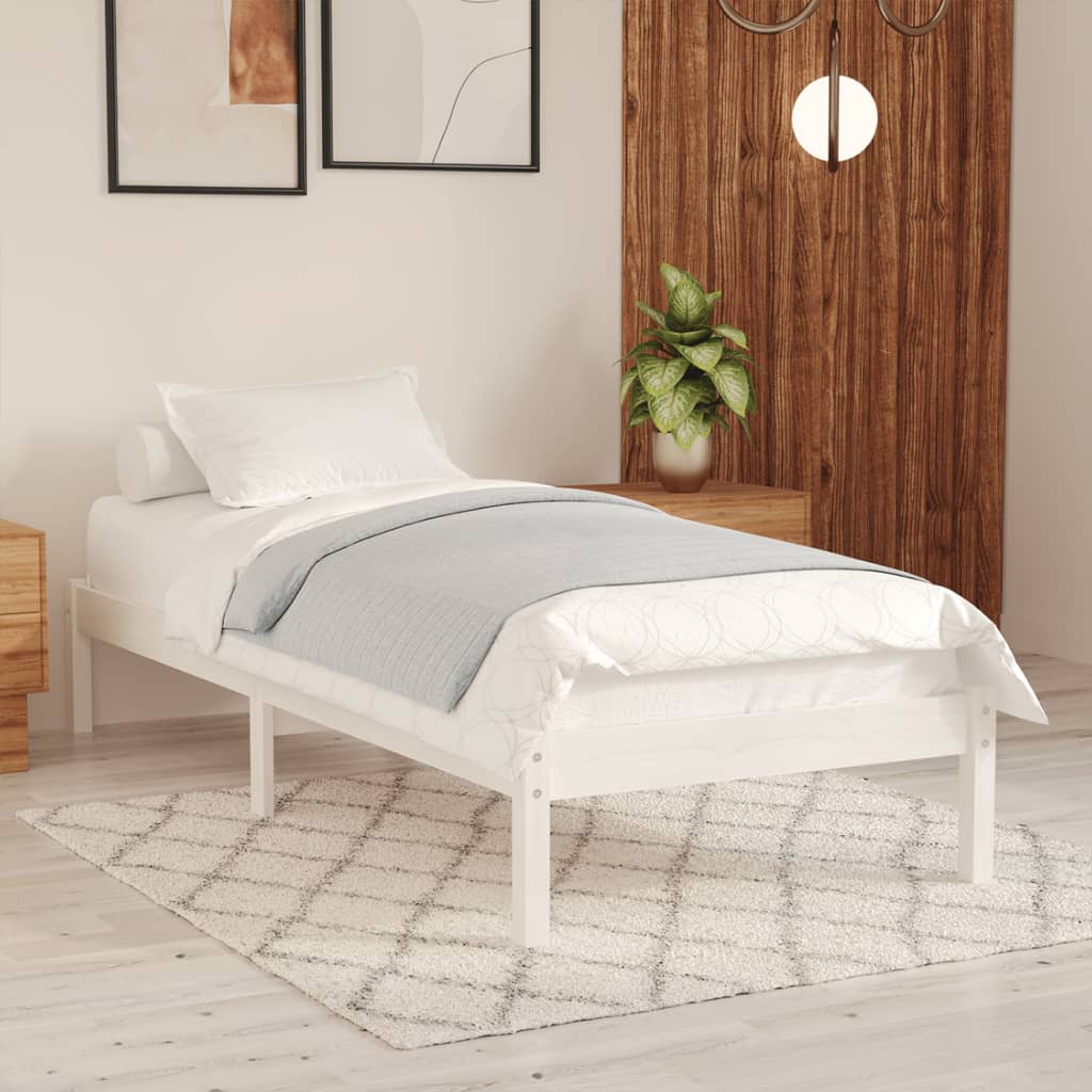 810003 vidaXL Bed Frame without Mattress White Solid Wood 90x200 cm - Bargainia.com - 8720286762295 - 810003