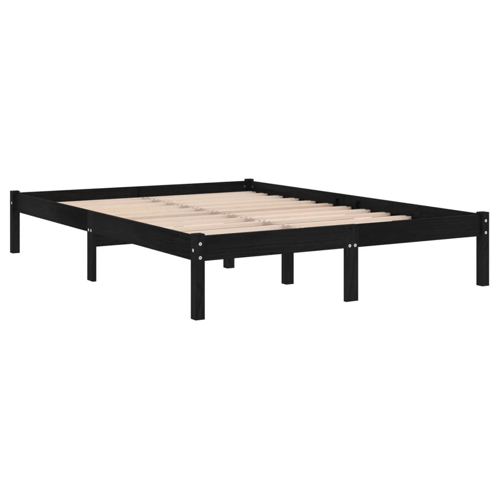 810041 vidaXL Bed Frame without Mattress Black Solid Wood 200x200 cm - Bargainia.com - 8720286762677 - 810041