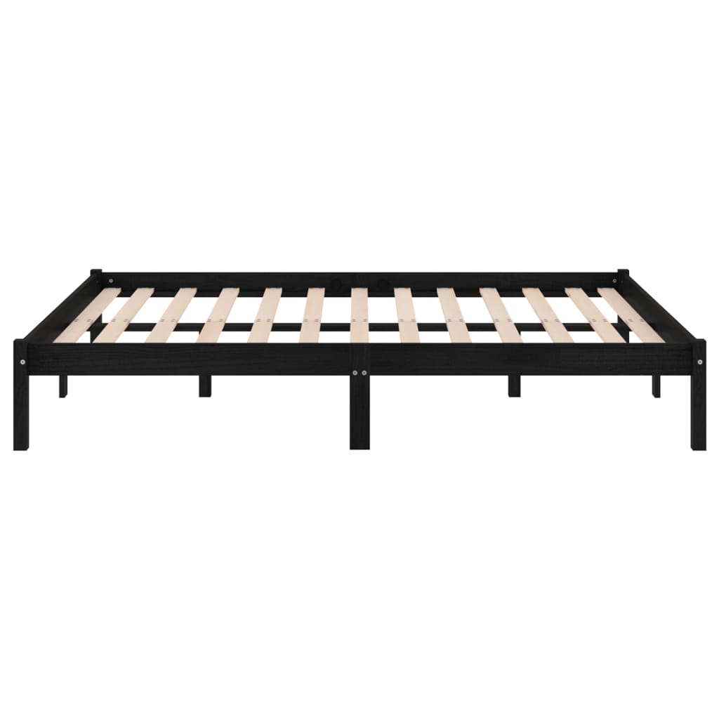 810041 vidaXL Bed Frame without Mattress Black Solid Wood 200x200 cm - Bargainia.com - 8720286762677 - 810041