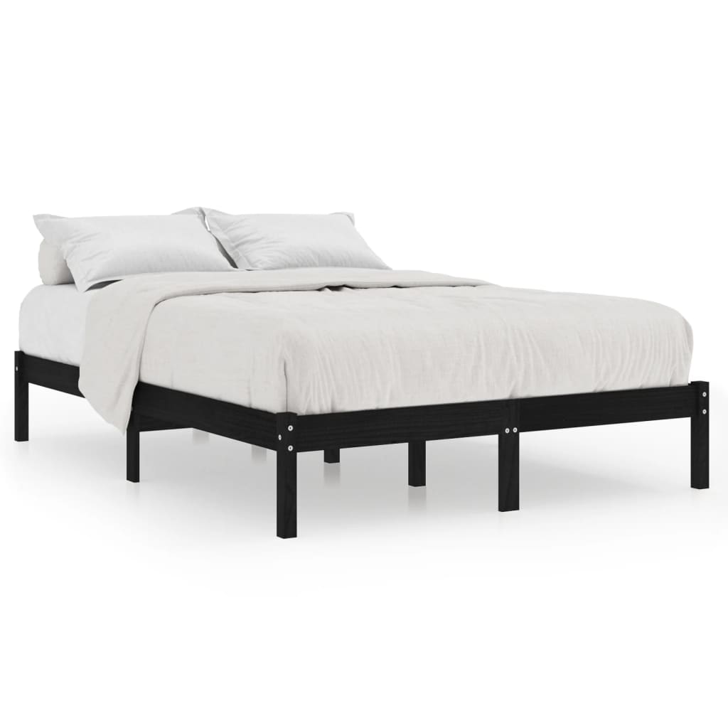 810041 vidaXL Bed Frame without Mattress Black Solid Wood 200x200 cm - Bargainia.com - 8720286762677 - 810041