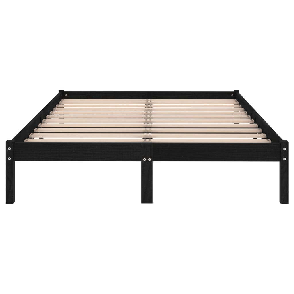 810041 vidaXL Bed Frame without Mattress Black Solid Wood 200x200 cm - Bargainia.com - 8720286762677 - 810041