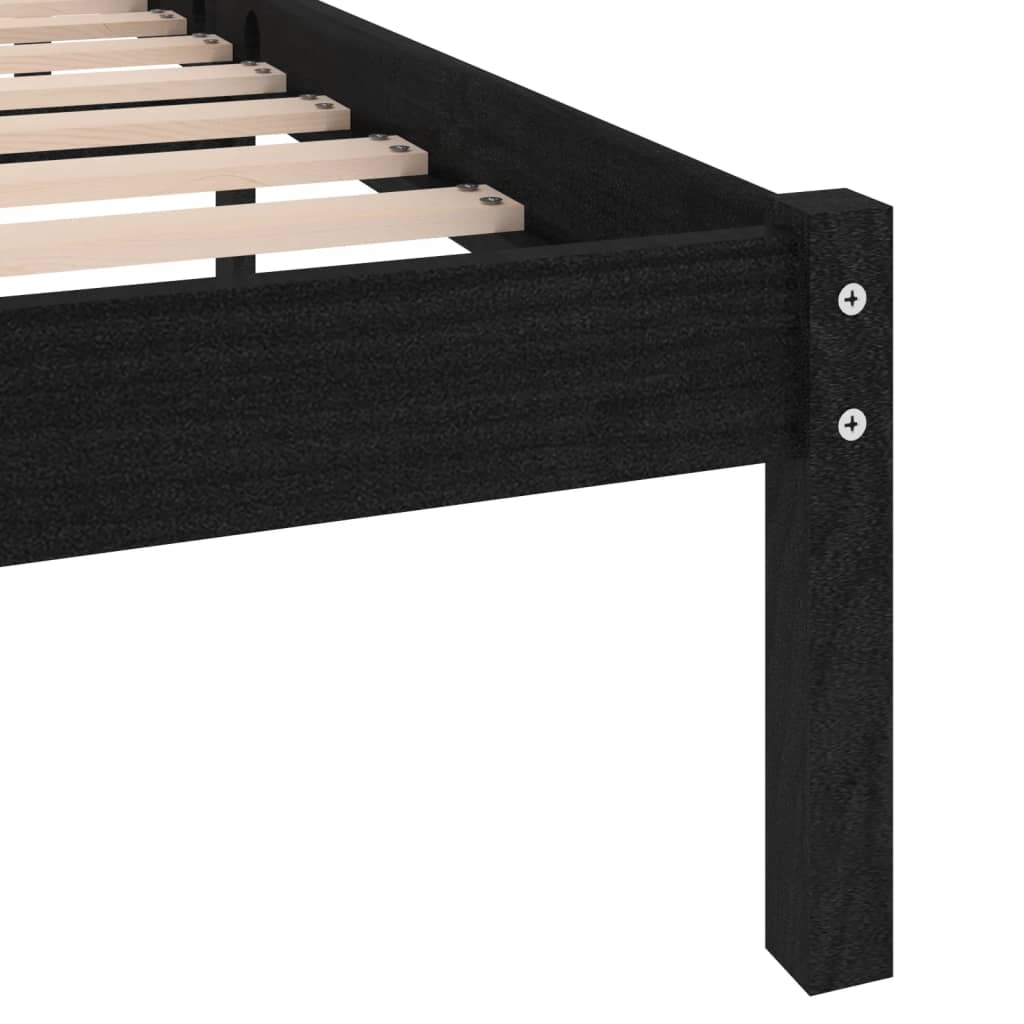 810041 vidaXL Bed Frame without Mattress Black Solid Wood 200x200 cm - Bargainia.com - 8720286762677 - 810041