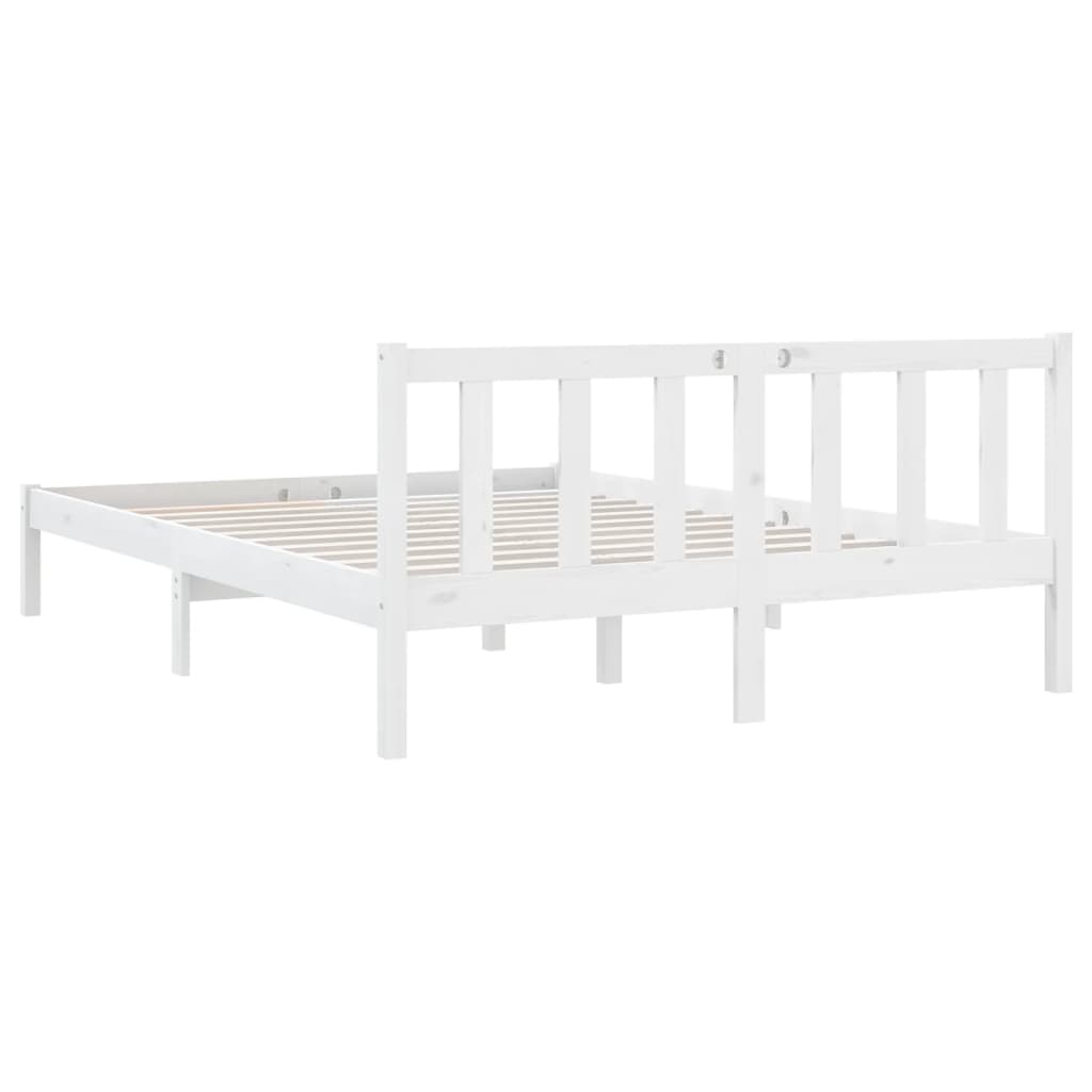810063 vidaXL Bed Frame without Mattress White Solid Wood 140x190 cm - Bargainia.com - 8720286671405 - 810063