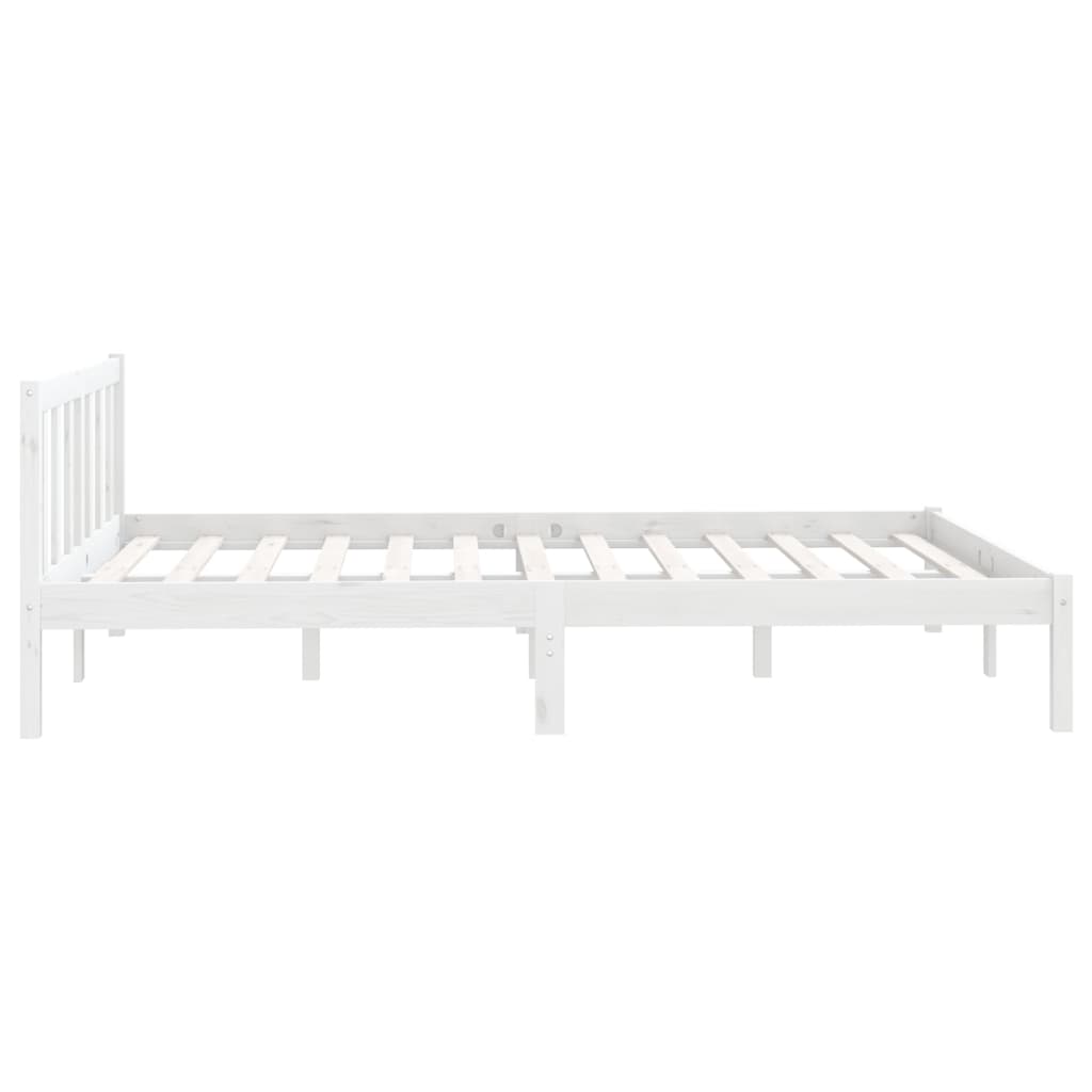 810063 vidaXL Bed Frame without Mattress White Solid Wood 140x190 cm - Bargainia.com - 8720286671405 - 810063