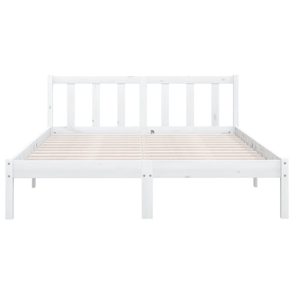 810063 vidaXL Bed Frame without Mattress White Solid Wood 140x190 cm - Bargainia.com - 8720286671405 - 810063
