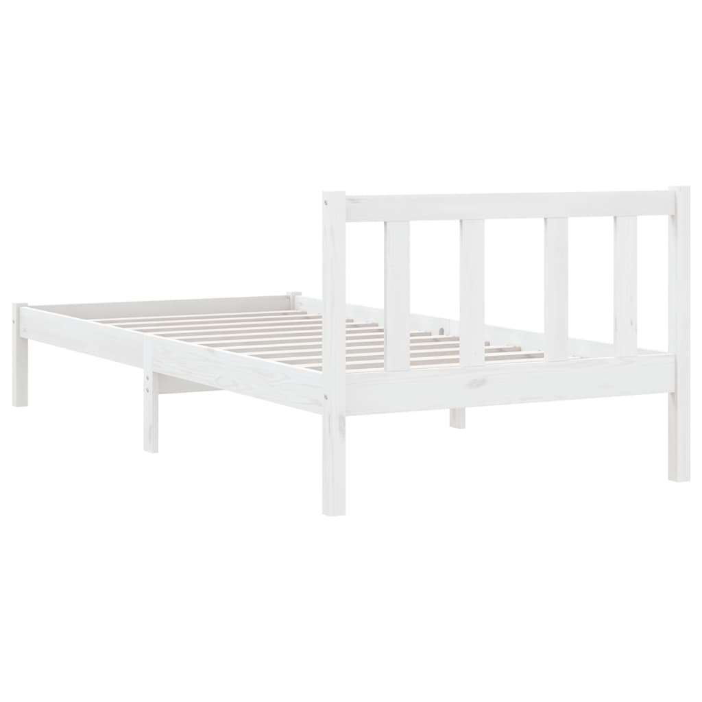 810068 vidaXL Bed Frame without Mattress White Solid Wood 90x200 cm - Bargainia.com - 8720286671450 - 810068