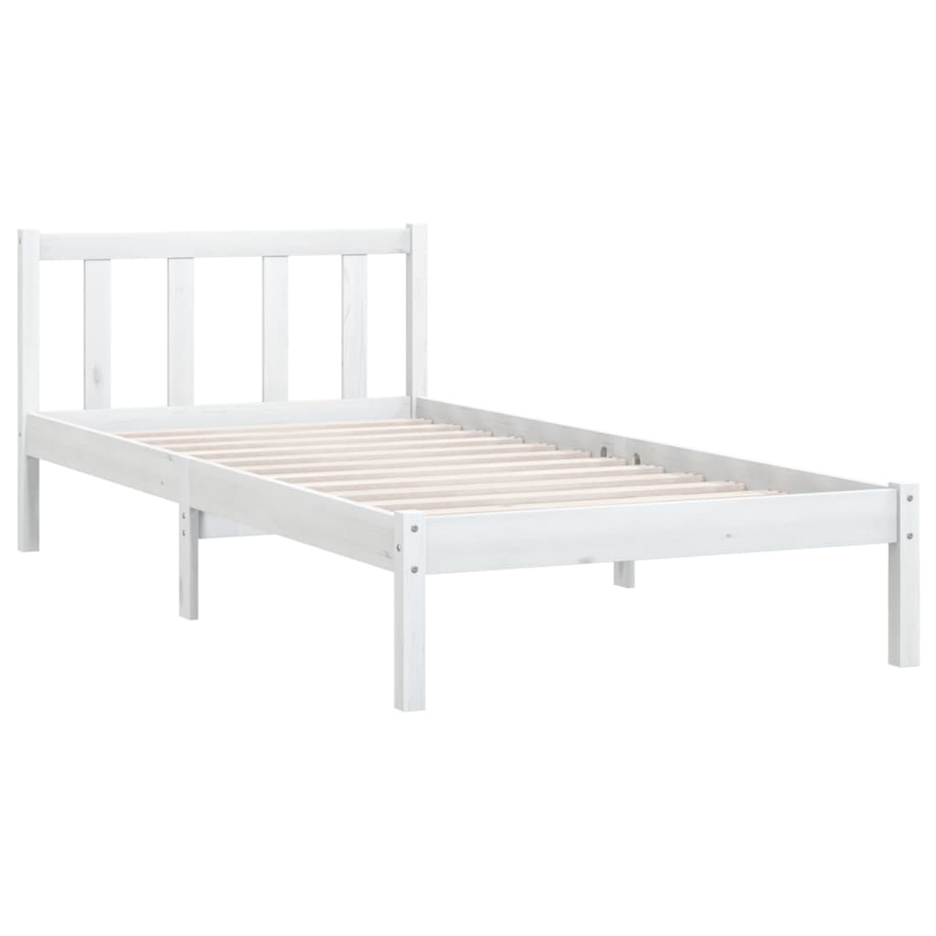 810068 vidaXL Bed Frame without Mattress White Solid Wood 90x200 cm - Bargainia.com - 8720286671450 - 810068