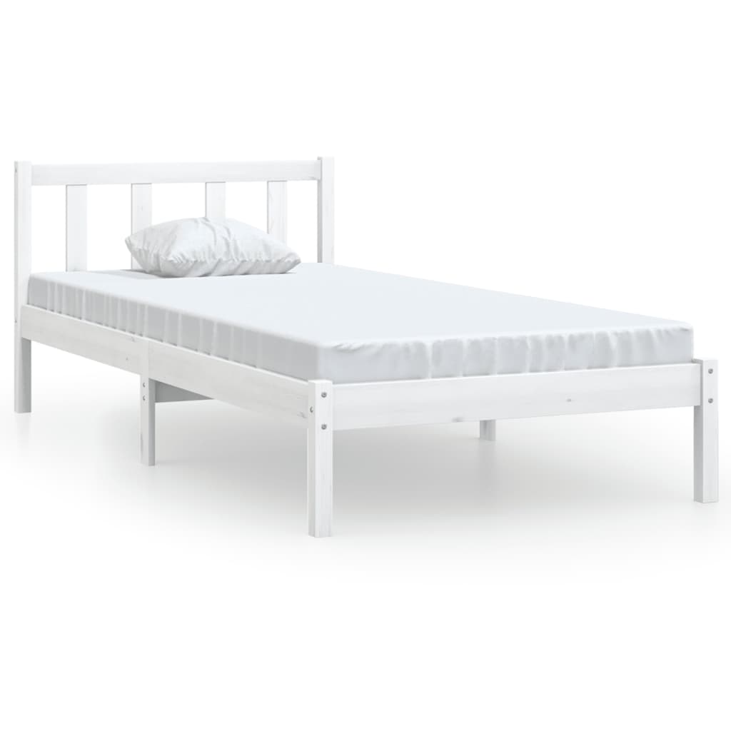 810068 vidaXL Bed Frame without Mattress White Solid Wood 90x200 cm - Bargainia.com - 8720286671450 - 810068