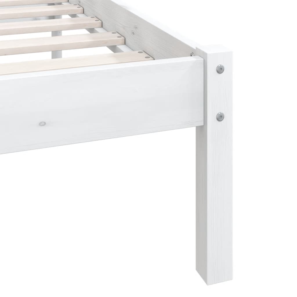 810068 vidaXL Bed Frame without Mattress White Solid Wood 90x200 cm - Bargainia.com - 8720286671450 - 810068