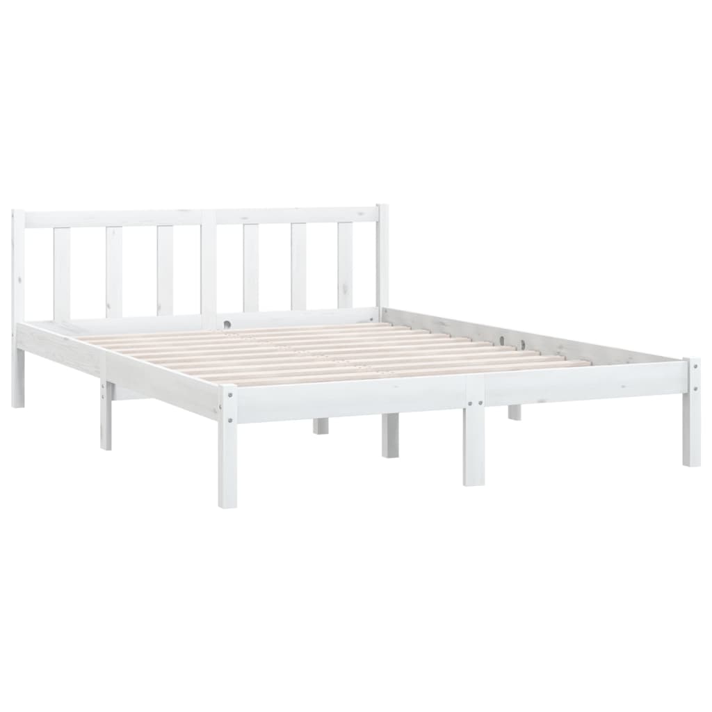 810083 vidaXL Bed Frame without Mattress White Solid Wood 140x200 cm - Bargainia.com - 8720286671603 - 810083