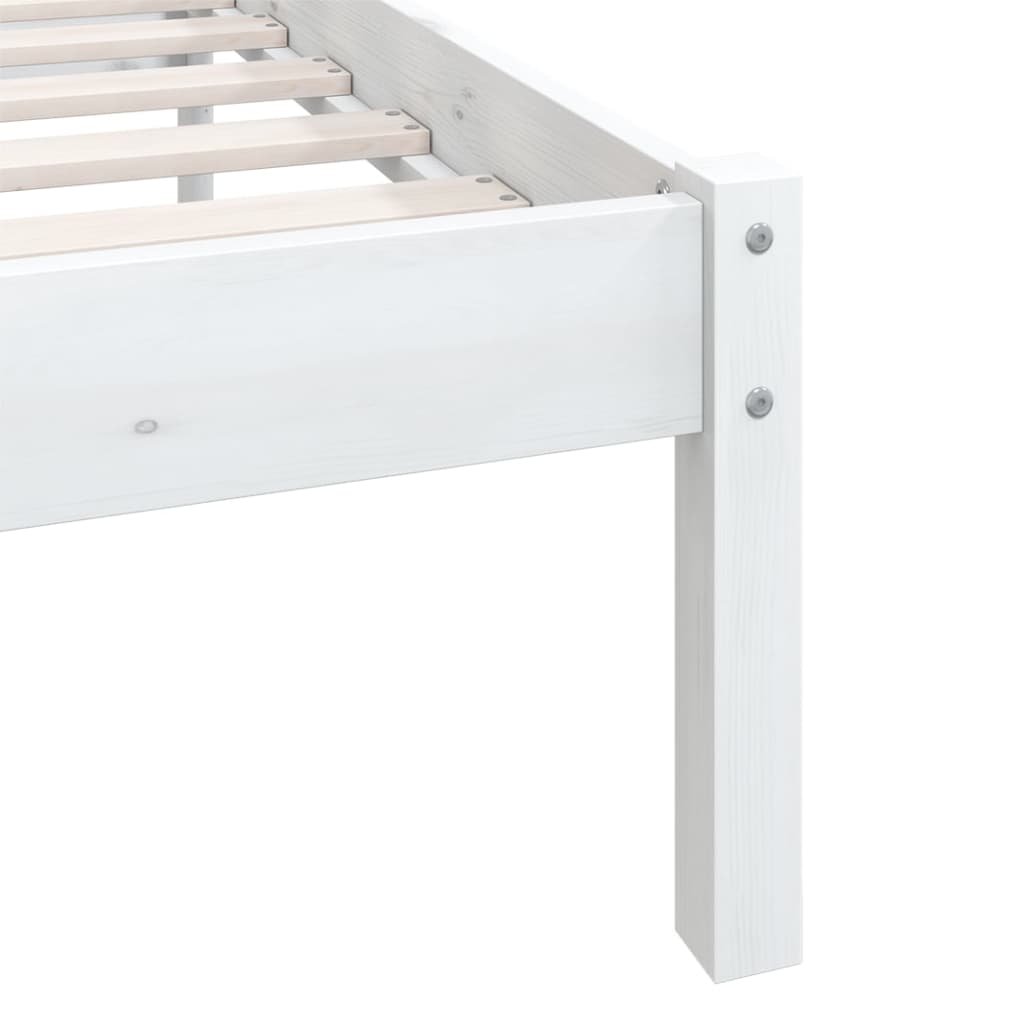 810083 vidaXL Bed Frame without Mattress White Solid Wood 140x200 cm - Bargainia.com - 8720286671603 - 810083