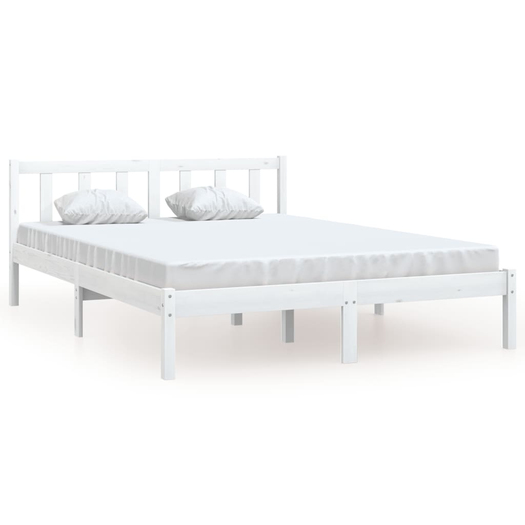 810083 vidaXL Bed Frame without Mattress White Solid Wood 140x200 cm - Bargainia.com - 8720286671603 - 810083