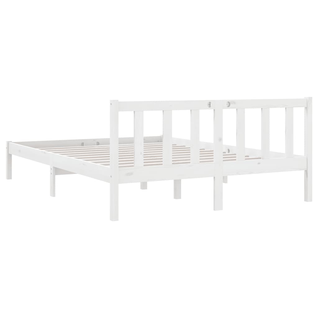 810083 vidaXL Bed Frame without Mattress White Solid Wood 140x200 cm - Bargainia.com - 8720286671603 - 810083