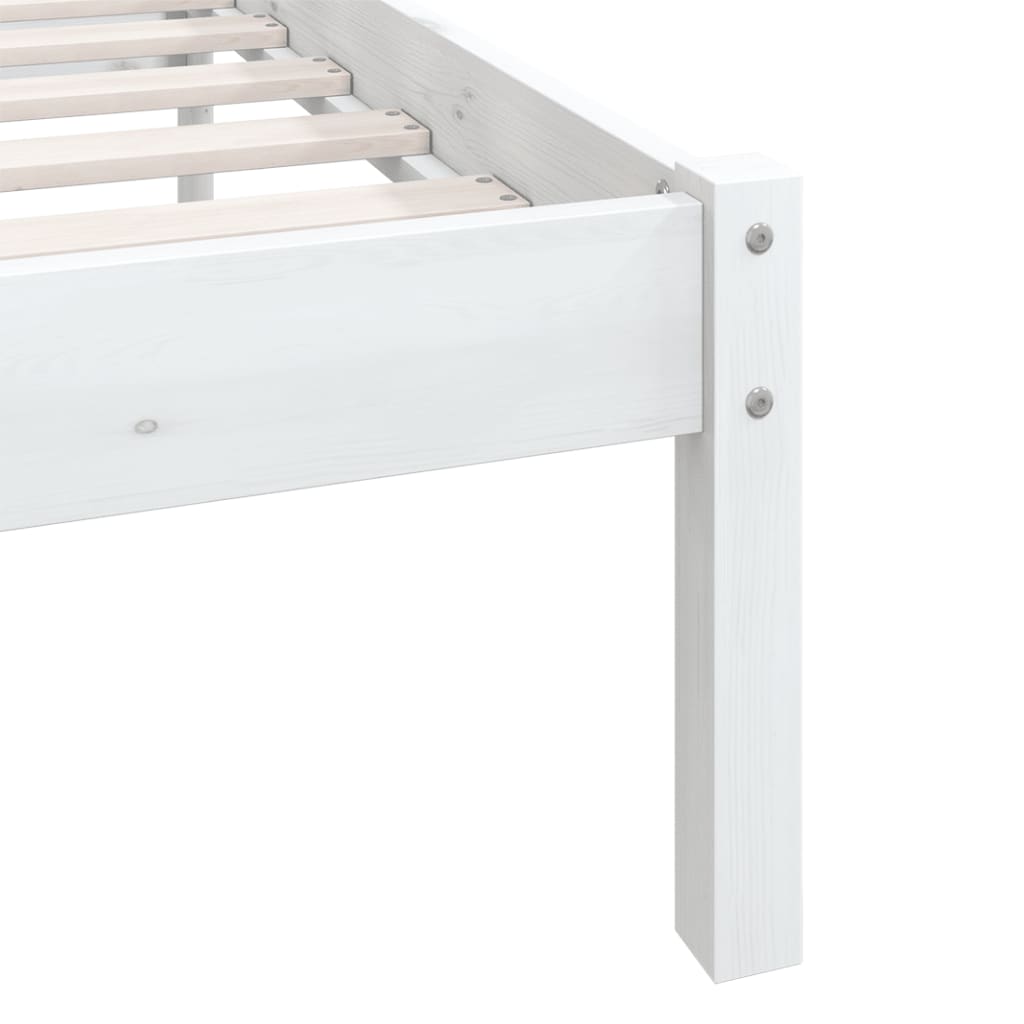 810093 vidaXL Bed Frame without Mattress White Solid Wood 160x200 cm - Bargainia.com - 8720286671702 - 810093