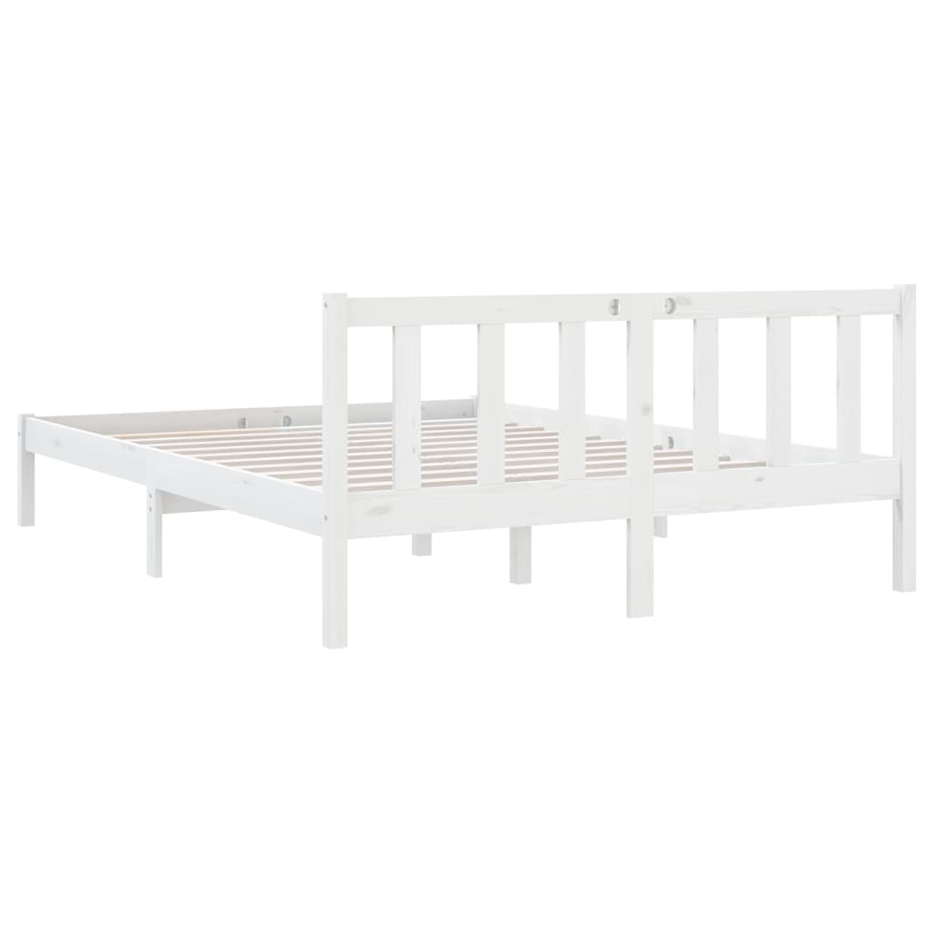 810093 vidaXL Bed Frame without Mattress White Solid Wood 160x200 cm - Bargainia.com - 8720286671702 - 810093