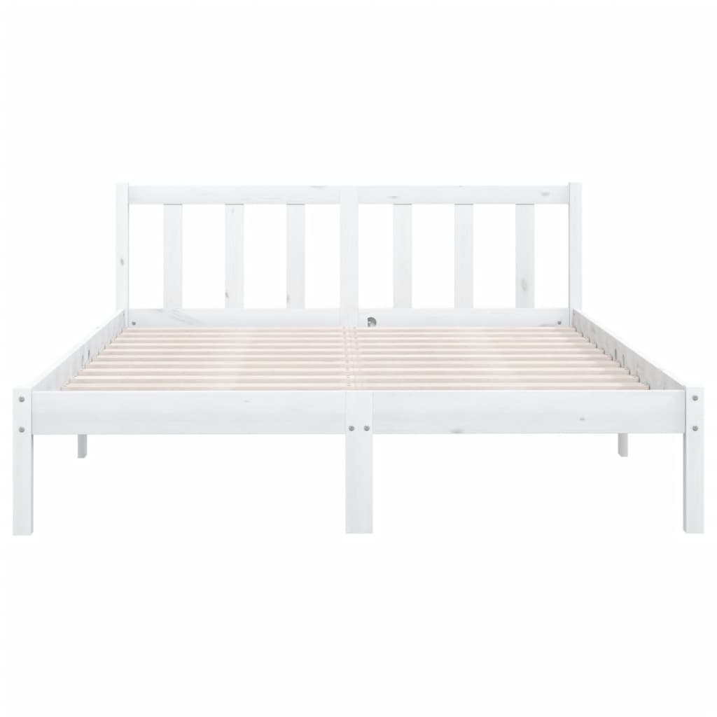 810093 vidaXL Bed Frame without Mattress White Solid Wood 160x200 cm - Bargainia.com - 8720286671702 - 810093