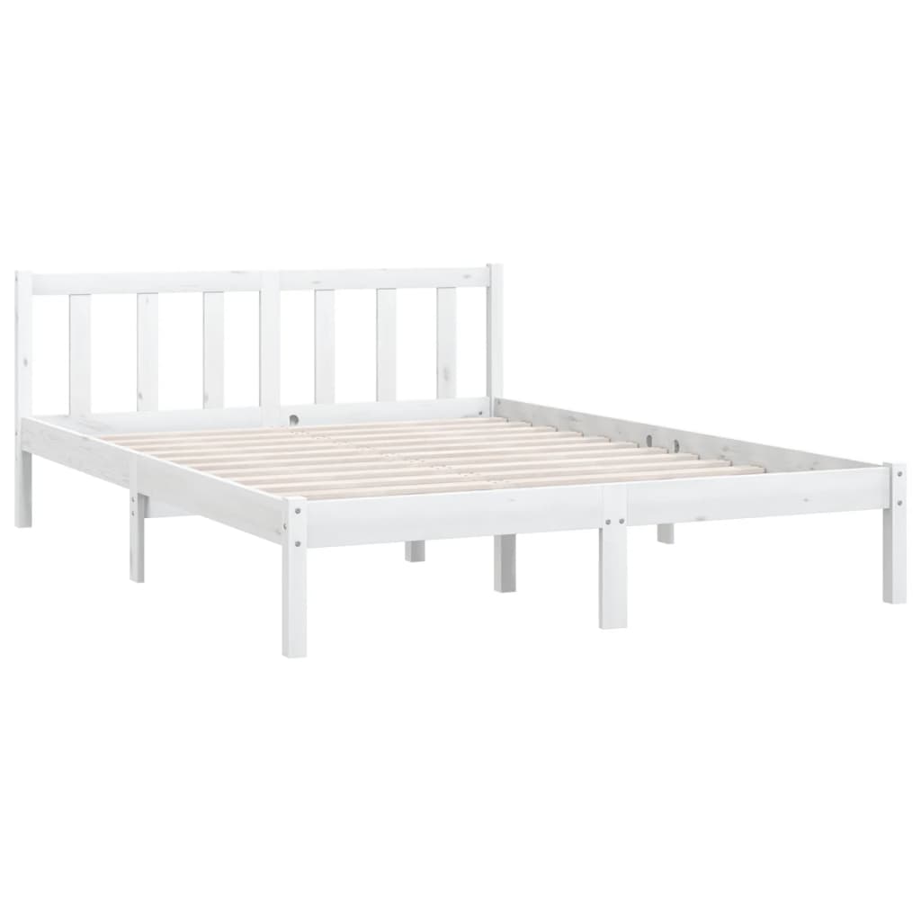 810093 vidaXL Bed Frame without Mattress White Solid Wood 160x200 cm - Bargainia.com - 8720286671702 - 810093