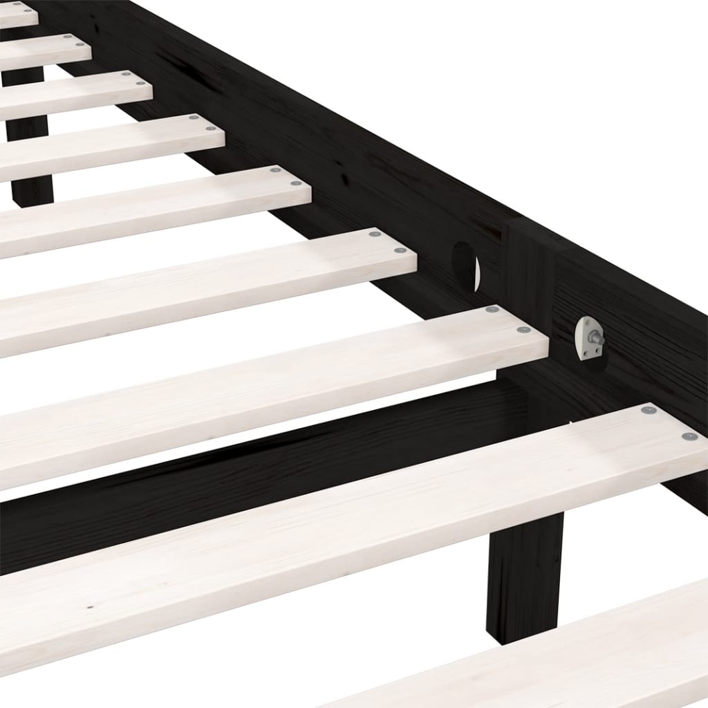 810106 vidaXL Bed Frame without Mattress Black Solid Wood 200x200 cm - Bargainia.com - 8720286671832 - 810106
