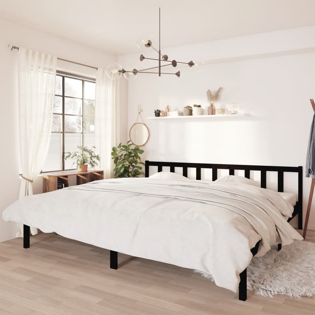 810106 vidaXL Bed Frame without Mattress Black Solid Wood 200x200 cm - Bargainia.com - 8720286671832 - 810106