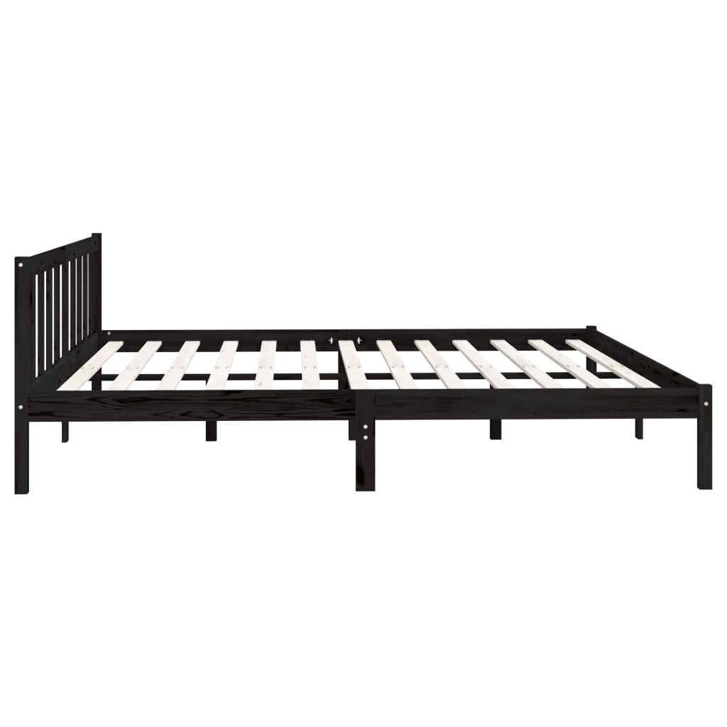 810106 vidaXL Bed Frame without Mattress Black Solid Wood 200x200 cm - Bargainia.com - 8720286671832 - 810106