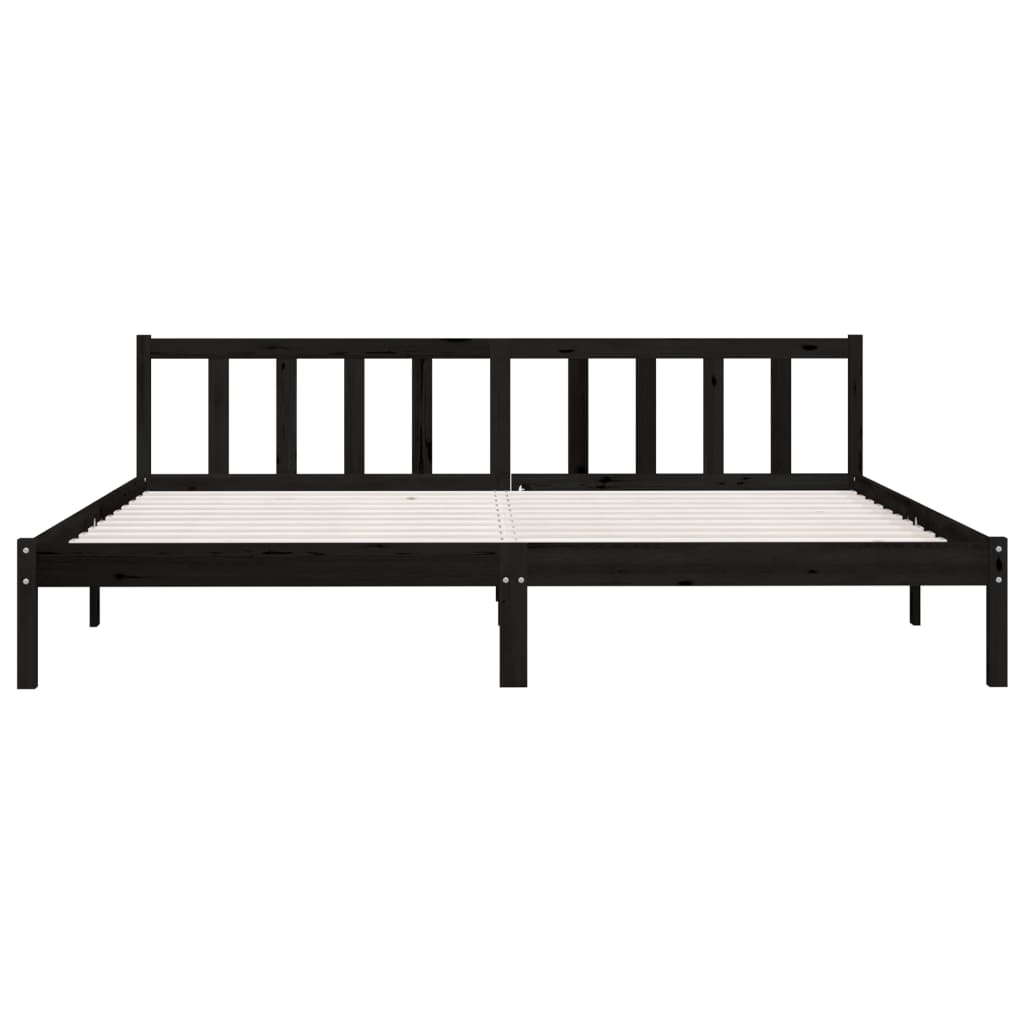 810106 vidaXL Bed Frame without Mattress Black Solid Wood 200x200 cm - Bargainia.com - 8720286671832 - 810106