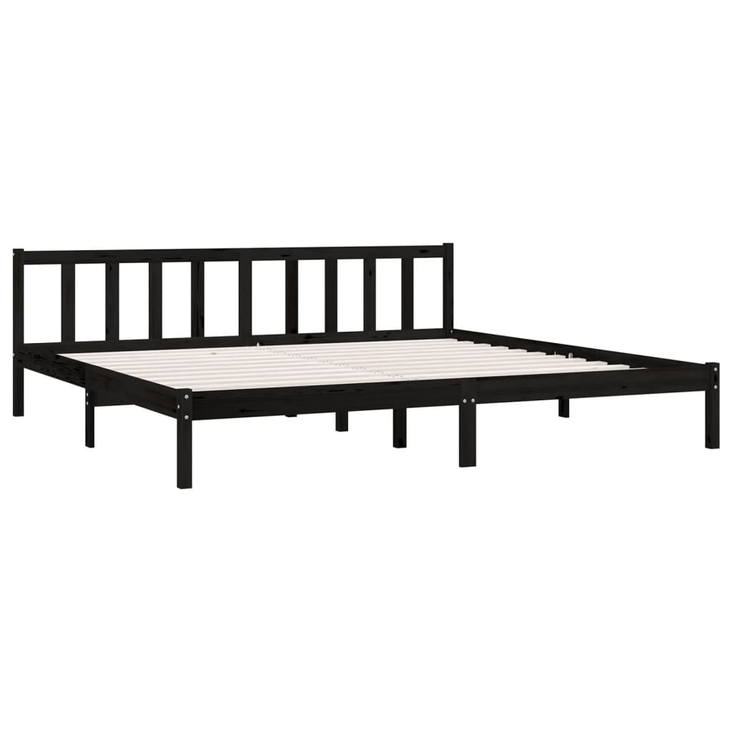 810106 vidaXL Bed Frame without Mattress Black Solid Wood 200x200 cm - Bargainia.com - 8720286671832 - 810106