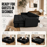 Milo Black Corner Sofa Bed with Storage - Velvet Sofa Bed & Pull Out Bed