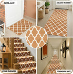 Texas Beige Trellis Stair Runner, Hessian Backed Hallway Carpet Runner, 60cm Wide, 9mm Low Pile, Custom Lengths