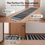 Texas Grey Lines Striped Stair Runner, Hessian Backed Hallway Runner, Grey and Charcoal, Low 9mm Pile, Custom Lengths