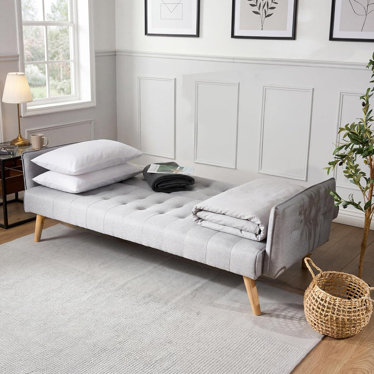 Canapé-lit double 3 places Mario Click Clack - Gris