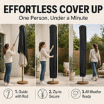 Housse de protection pour parasol de jardin Belavi, noire ou grise